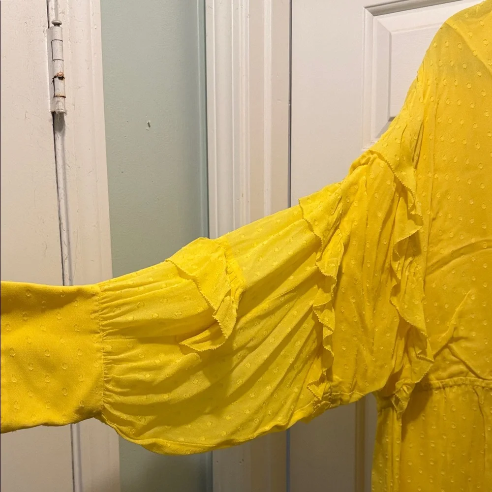 Farm Rio Mini Yellow Dress with Beaded Tie - Picture 4 of 6